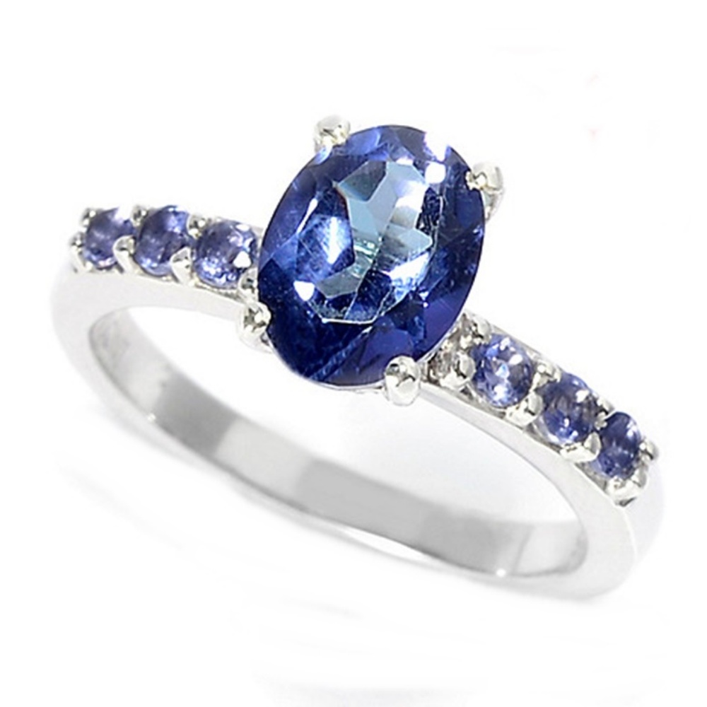 NYC II Royal Purple Quartz and Iolite Ring Size 11